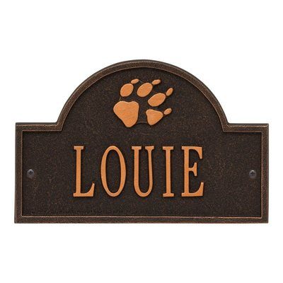 Paw Print Pet Antique Wall Plaque